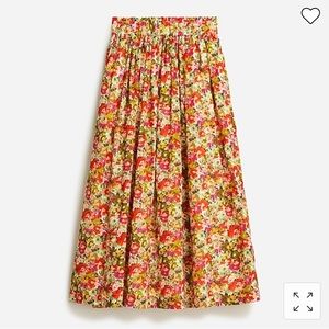 NWT J. Crew Floral Pull-on cotton voile midi skirt in painterly floral
